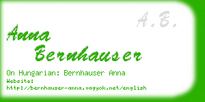 anna bernhauser business card